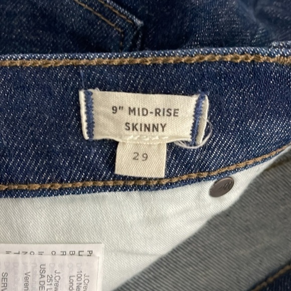 Madewell 9" Mid-Rise Skinny Jeans in TENCEL Stretch Dark Wash Size 29 - Picture 7 of 9